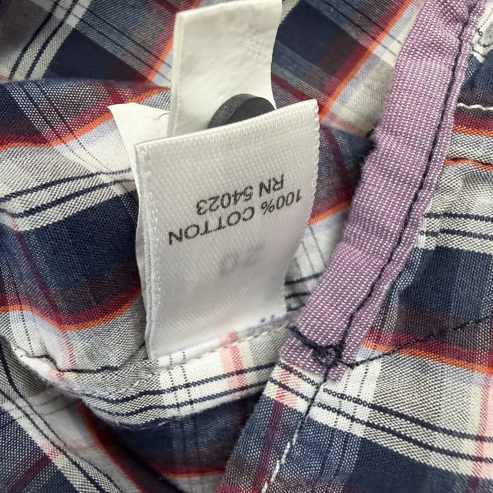 Banana Republic Oxford Dress Shirt Mens MT Medium Tall Plaid Multicolor